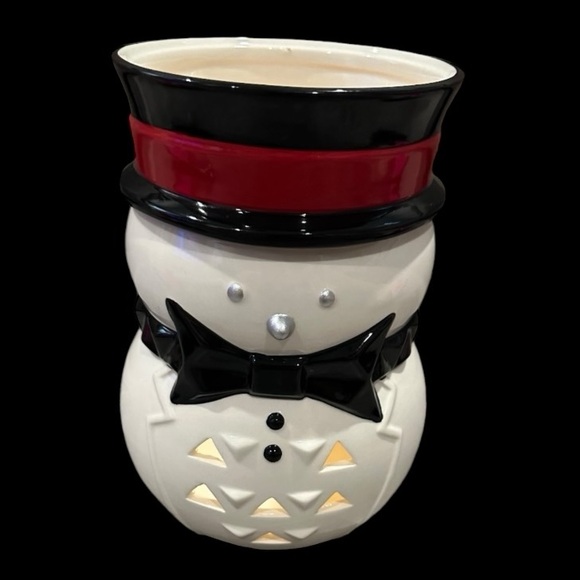 Snowman Jar Tea Light Holder from Yankee Candle 8” Tall x 5” Wide. RETIRED. - Picture 1 of 10
